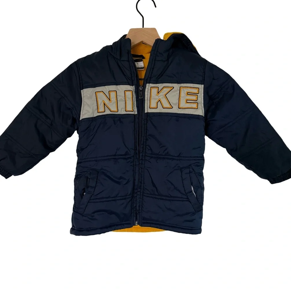 Vintage Nike Kids Puffer Jacket w Hood | Full Zip |‎ Size 4